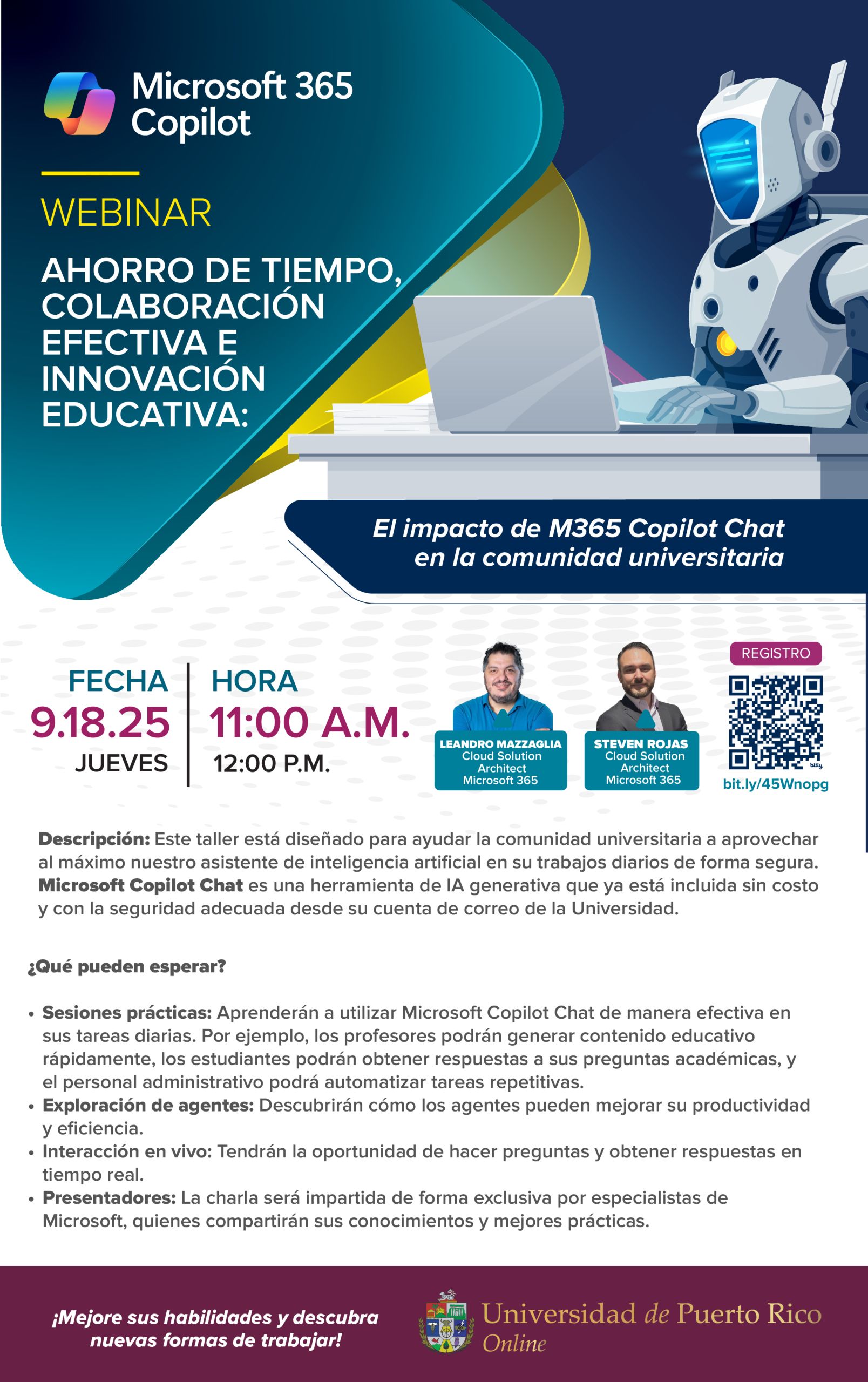 Promoción webinar septiembre 18. La descripción se encuentra a continuación